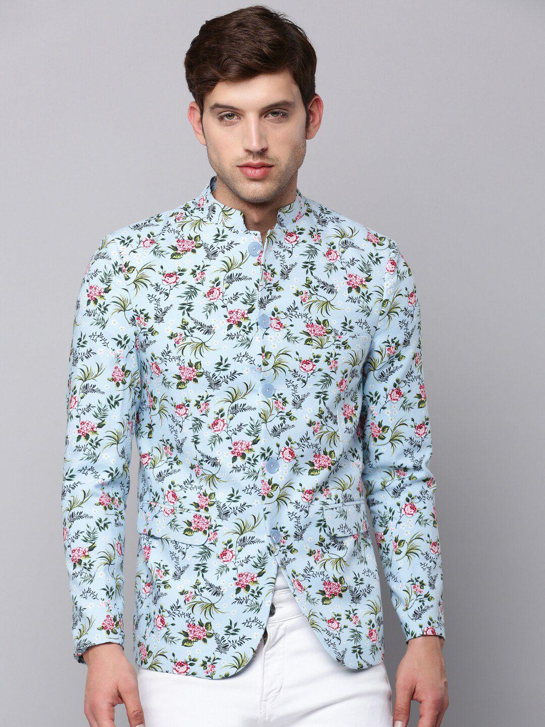 showoff-men-floral-printed-slim-fit-bandhgala-blazer