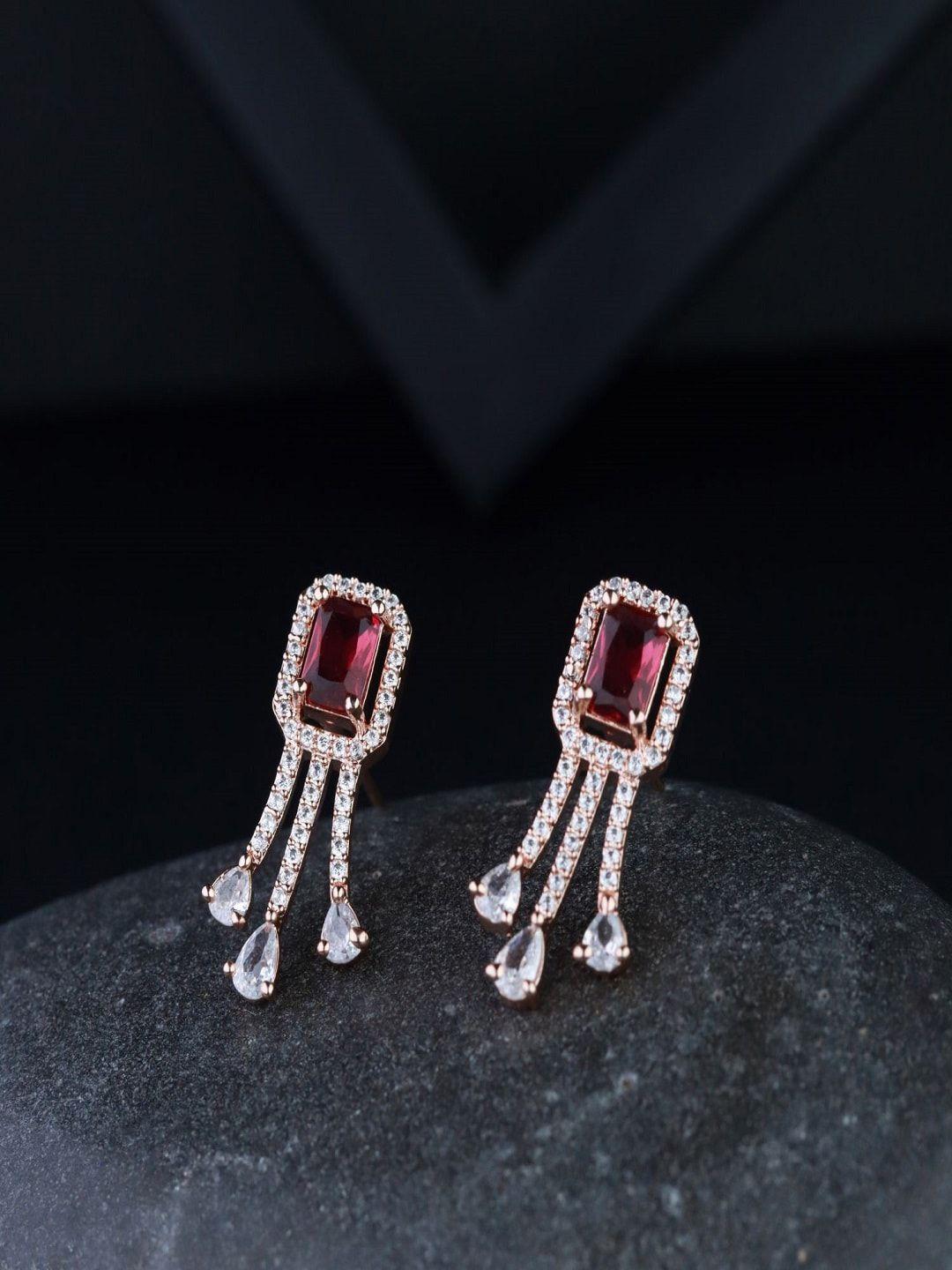 i-jewels-rose-gold-plated-&-red-cz-&-ad-earrings