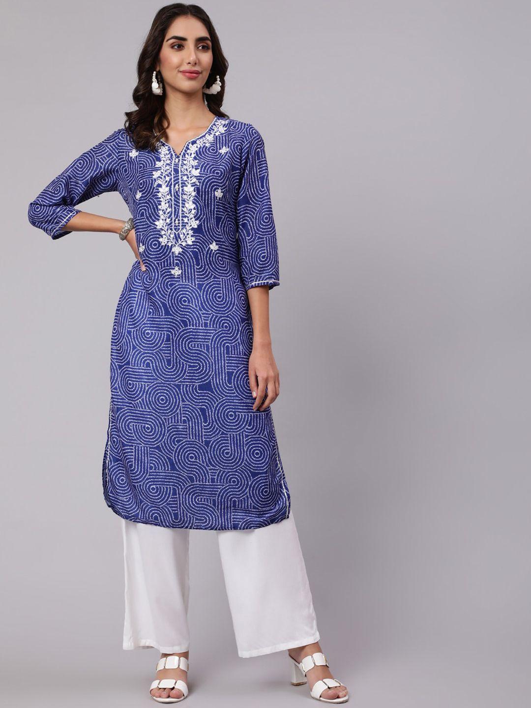 jaipur-kurti-women-geometric-printed-yoke-design-thread-work-chanderi-silk-kurta