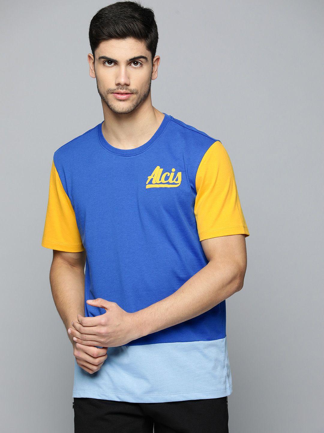 alcis-men-colourblocked-anti-static-slim-fit-t-shirt