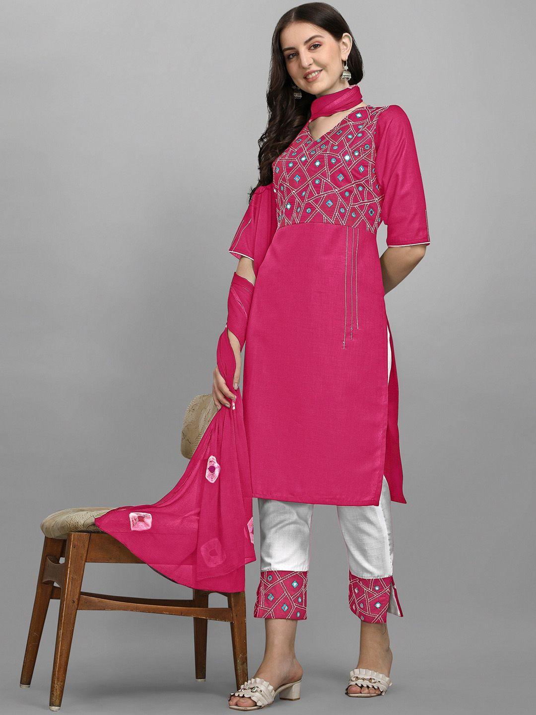 kalini-women-pink-ethnic-motifs-embroidered-mirror-work-kurta-with-trousers-&-with-dupatta