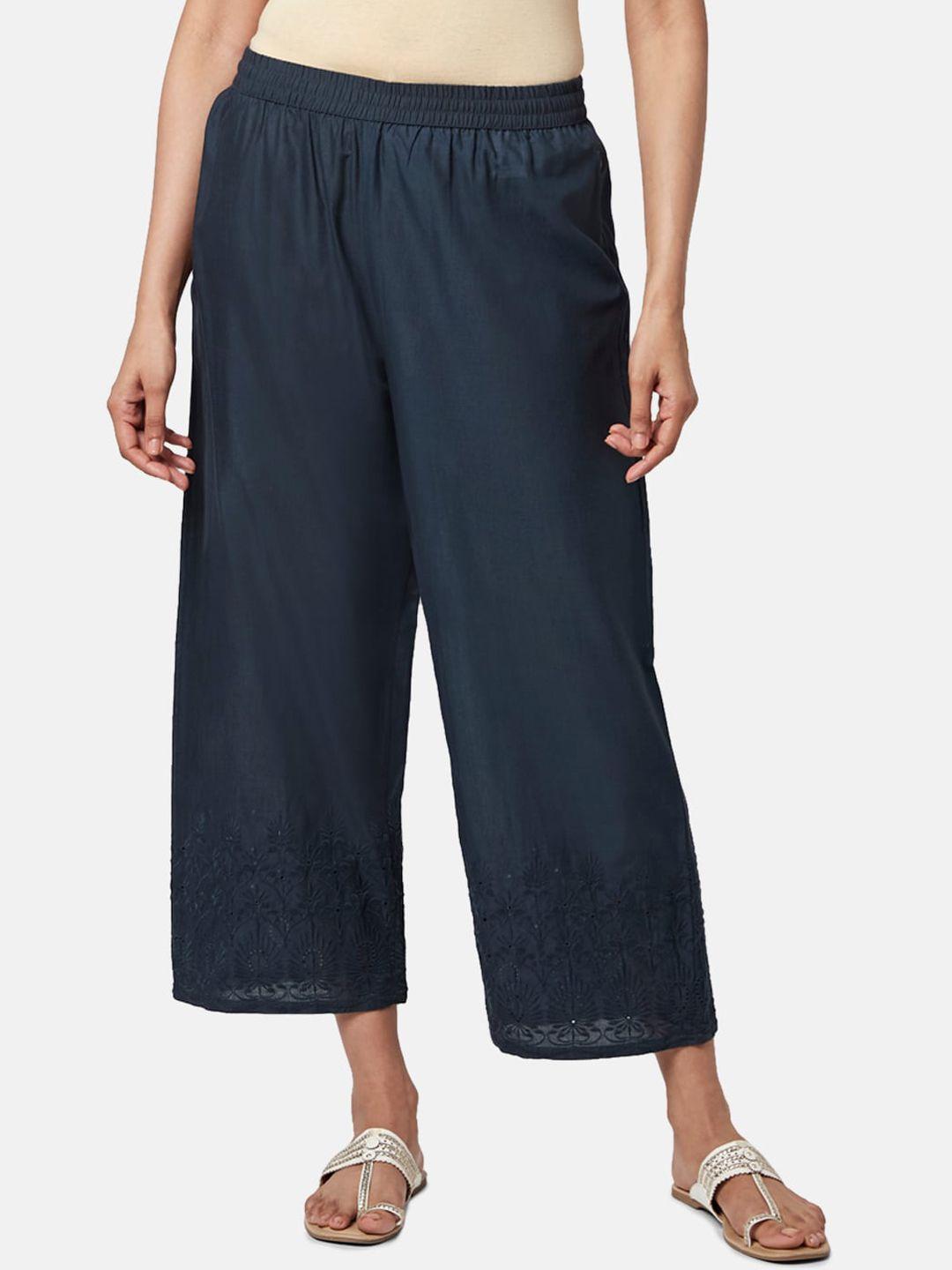 rangmanch-by-pantaloons-women-floral-cotton-trousers