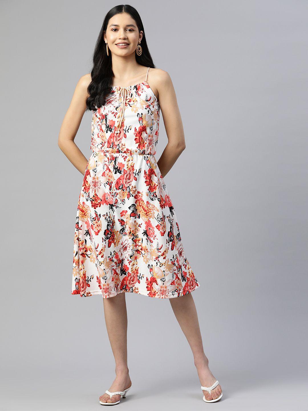 serona-fabrics-floral-tie-up-neck-a-line-midi-dress