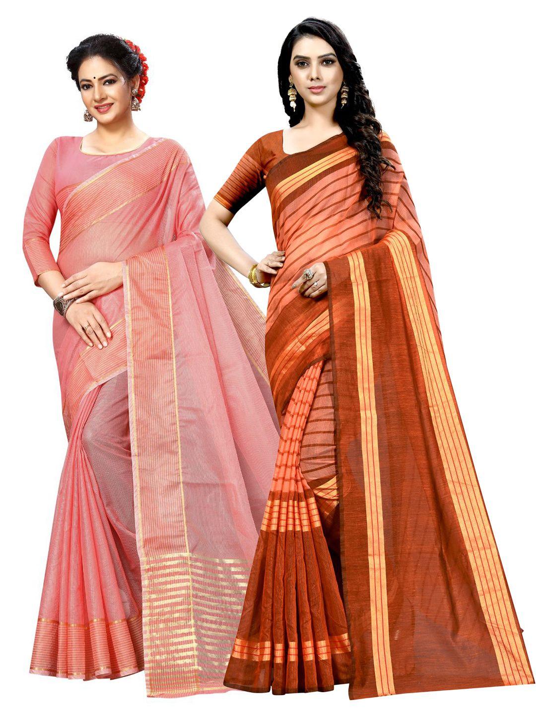 kalini-peach-coloured-&-gold-toned-striped-ilkal-saree