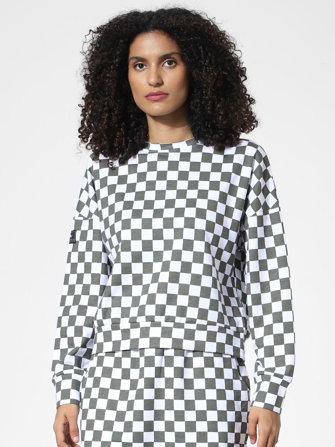 only-women-checked-cotton-sweatshirt
