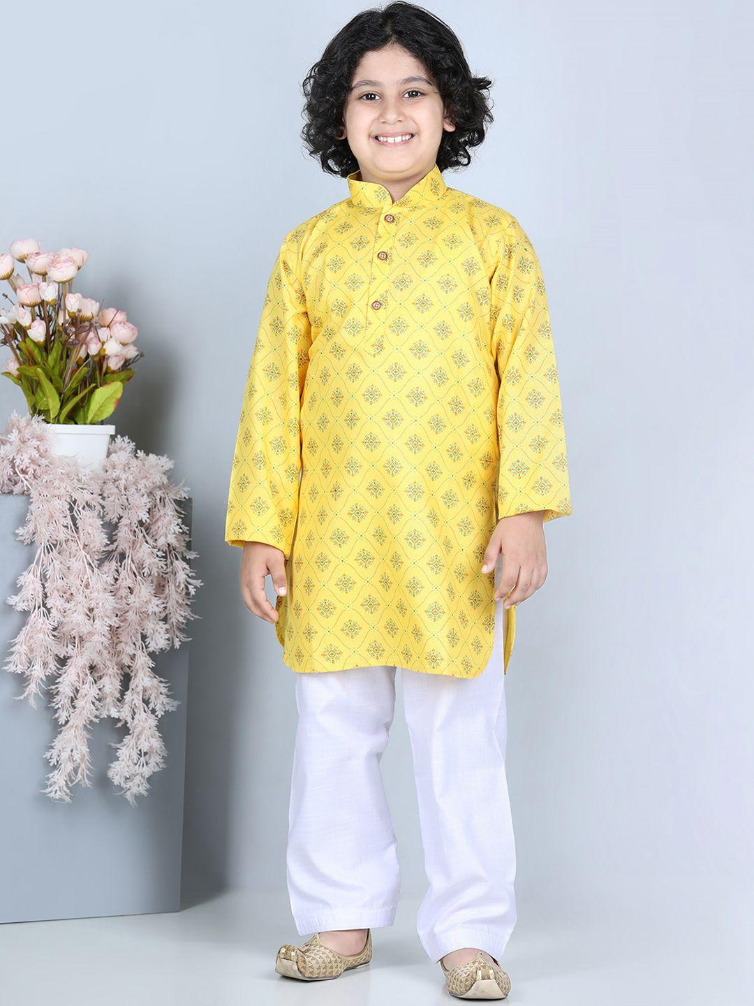 aj-dezines-boys-floral-printed-pure-cotton-kurta-with-pyjamas