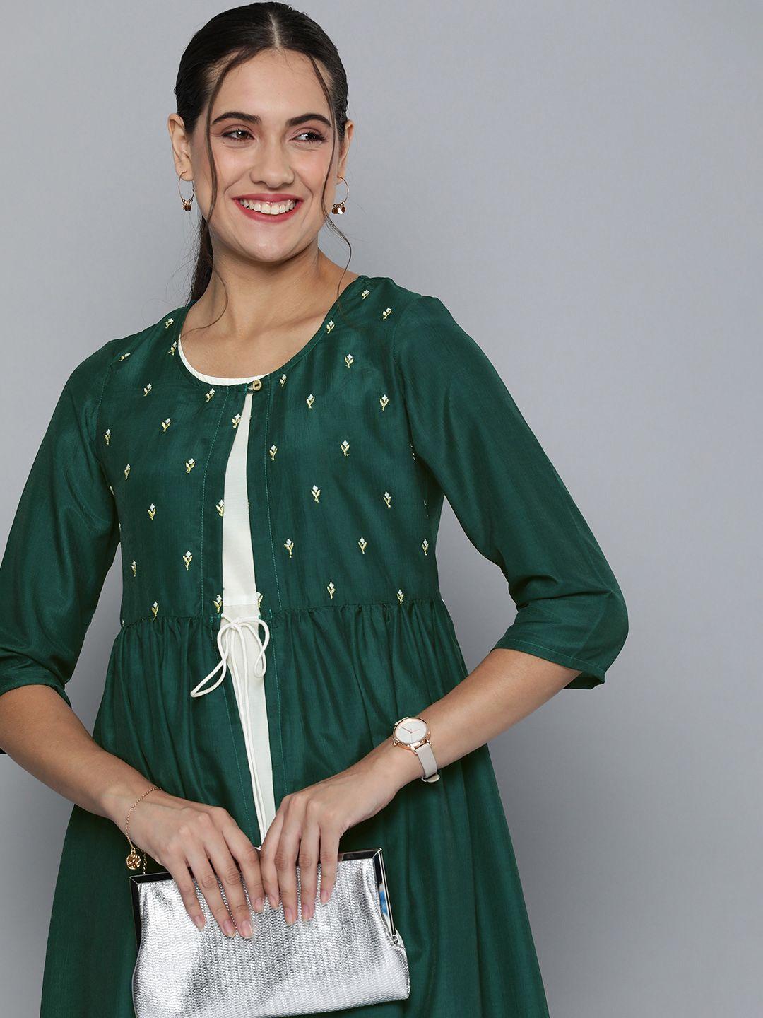 here&now-green-ethnic-motifs-embroidered-ethnic-dress
