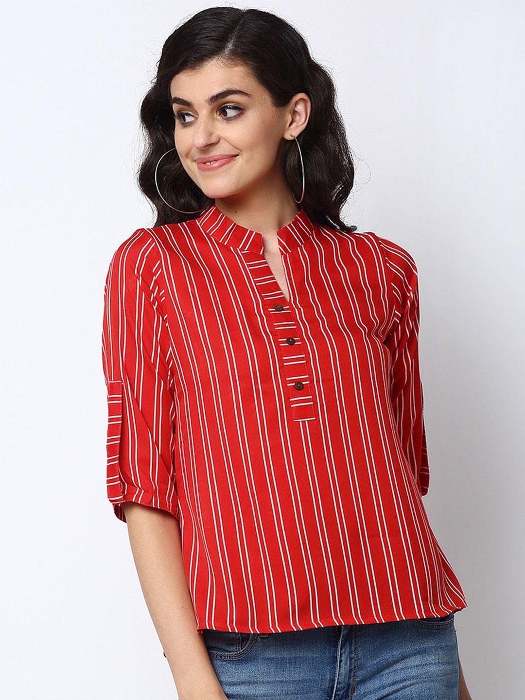 sayesha-striped-crepe-shirt-style-top