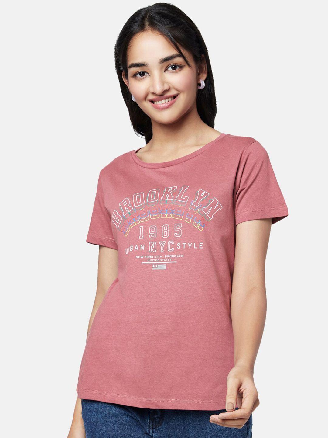 yu-by-pantaloons-women-typography-printed-cotton-t-shirt