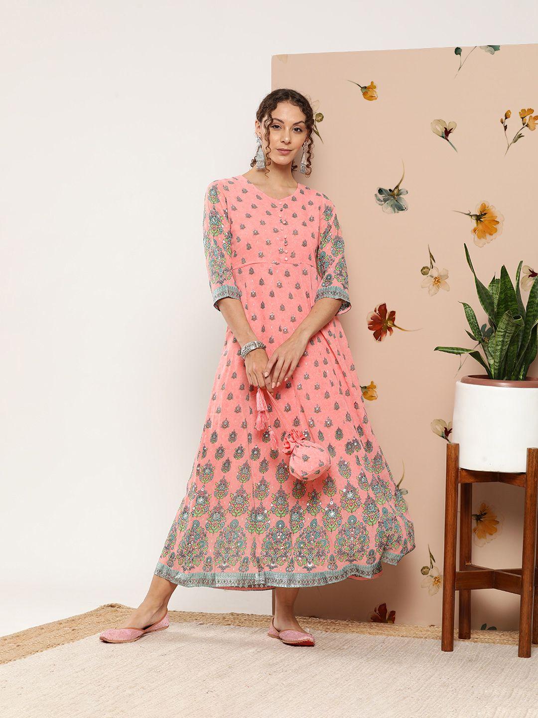 juniper-georgette-foil-print-midi-ethnic-dress