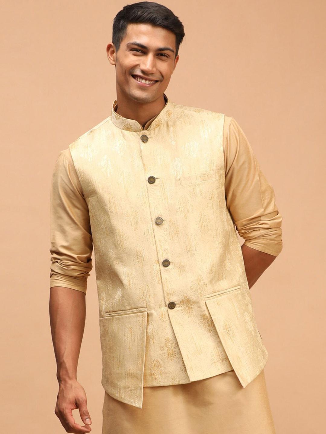 vastramay-men-woven-design-nehru-jacket