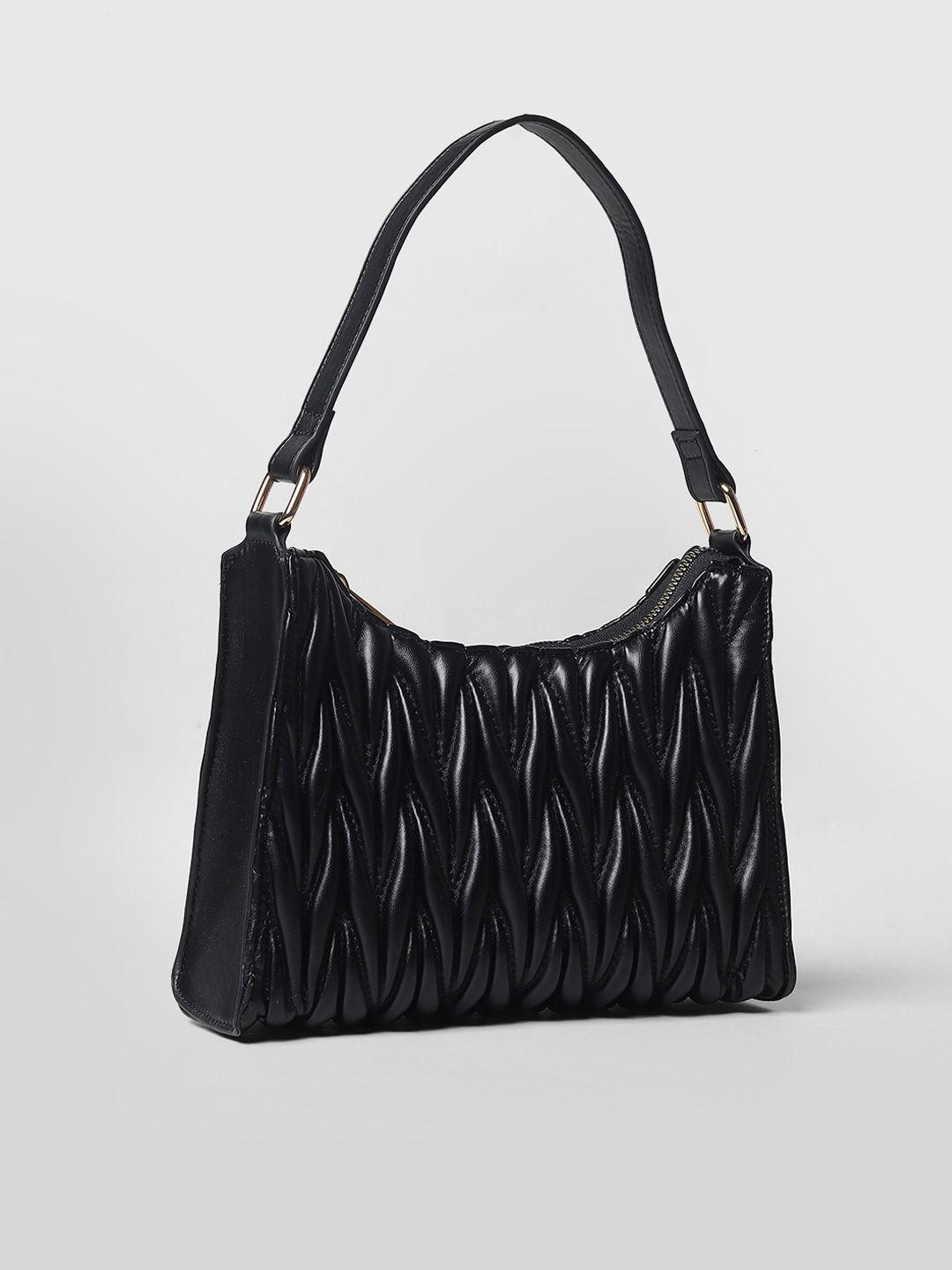 only-black-textured-structured-shoulder-bag