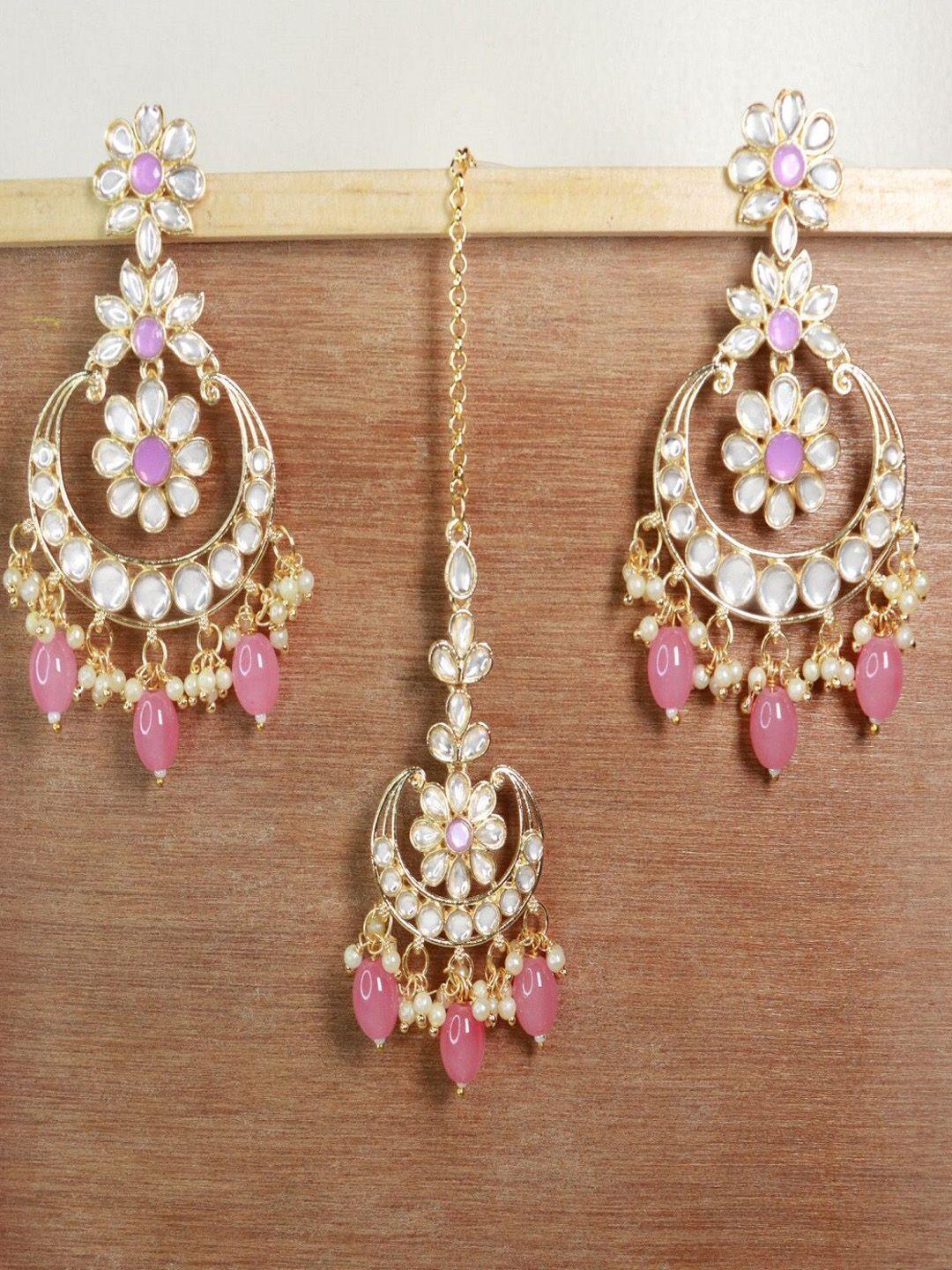 i-jewels-gold-plated-kundan-studded-&-pearl-beaded-chandbali-jewellery-set