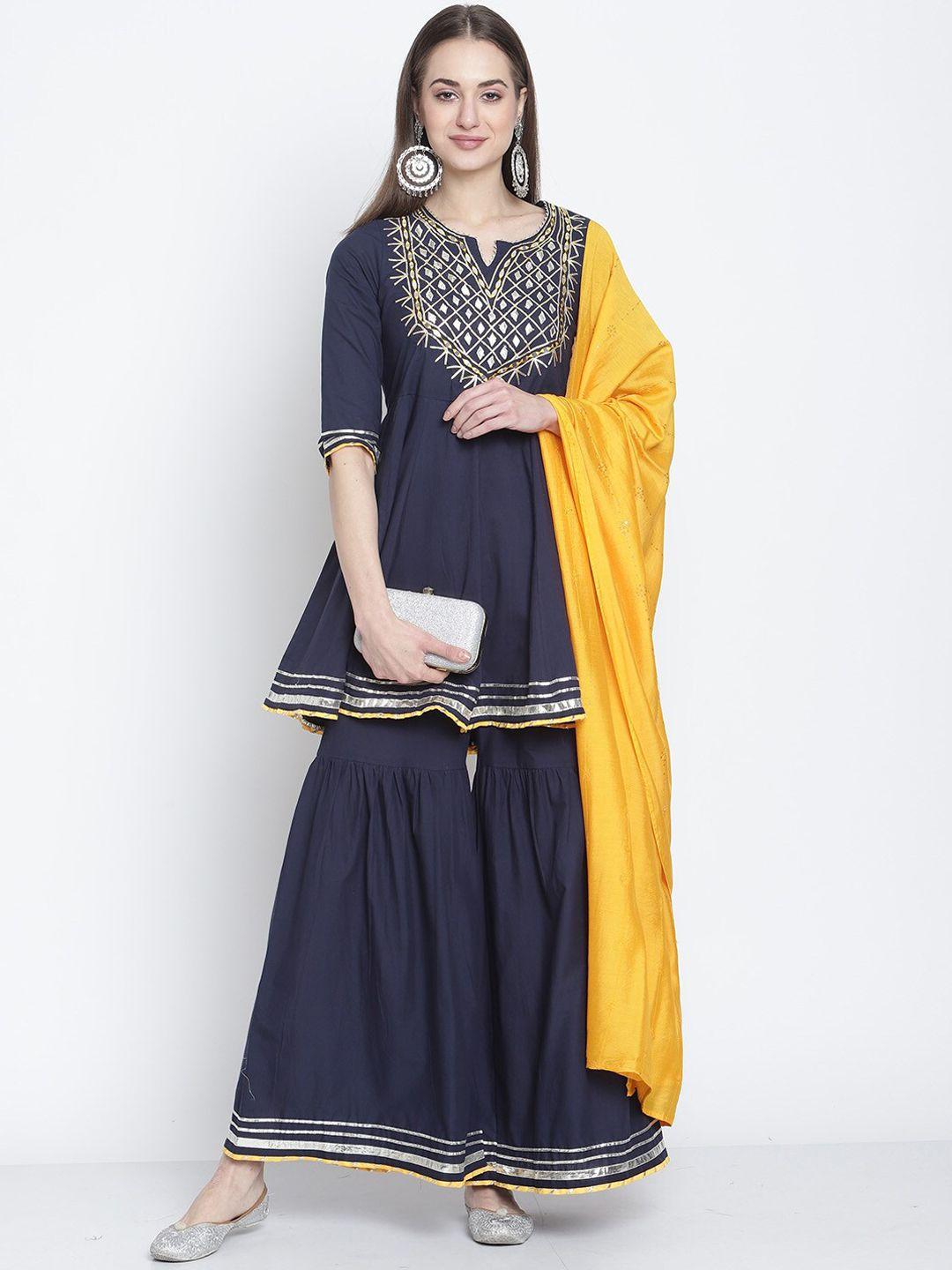 rajnandini-women-embroidered-gotta-patti-pure-cotton-kurta-with-sharara-&-dupatta