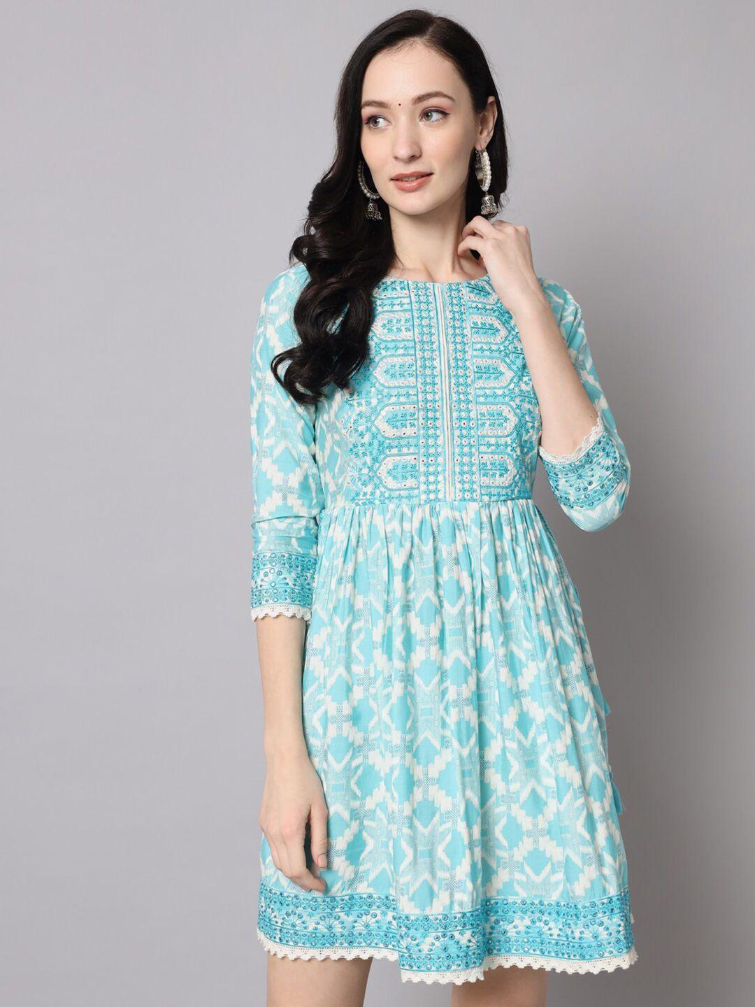 nehamta-round-neck-fit-&-flare-cotton-dress