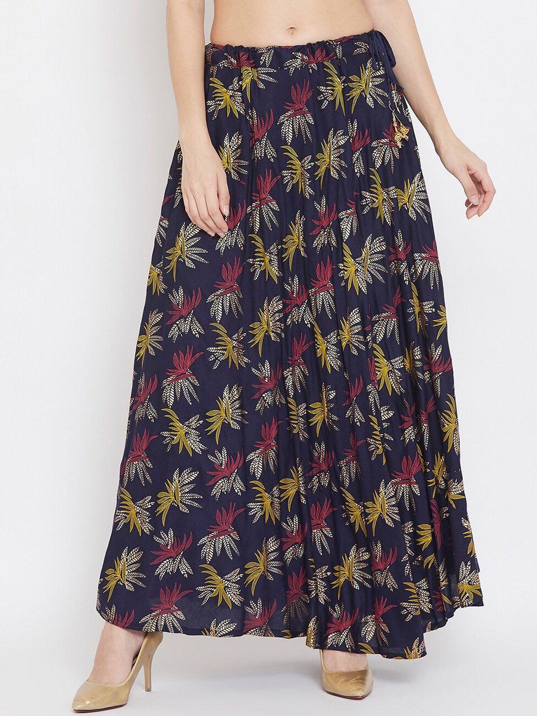 clora-creation-floral-printed-flared-maxi-skirt