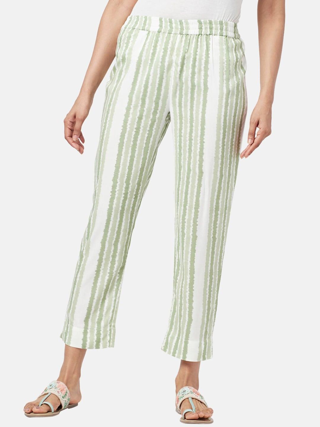 rangmanch-by-pantaloons-women-striped-trousers