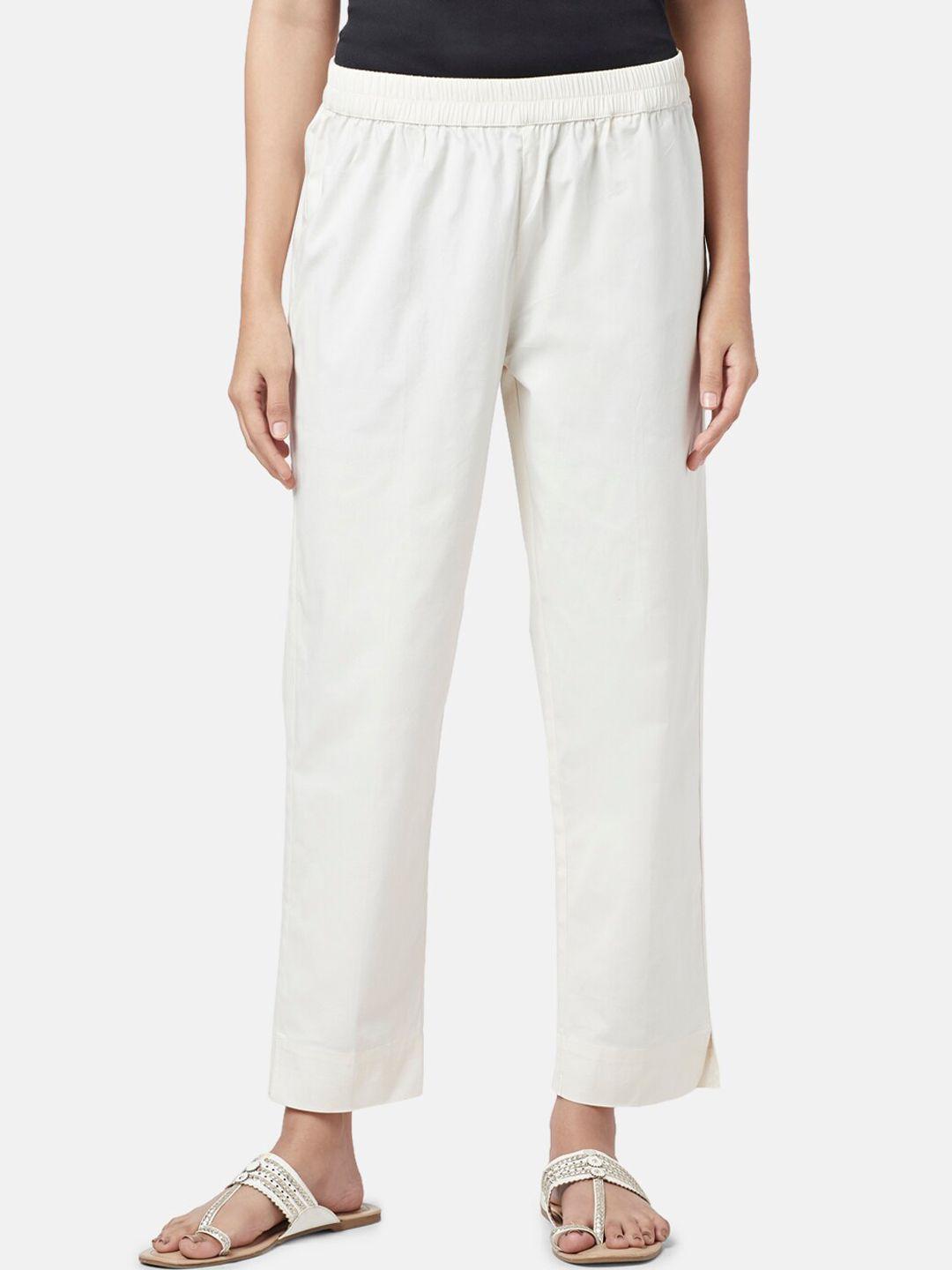 rangmanch-by-pantaloons-women-mid-rise-cotton-trousers