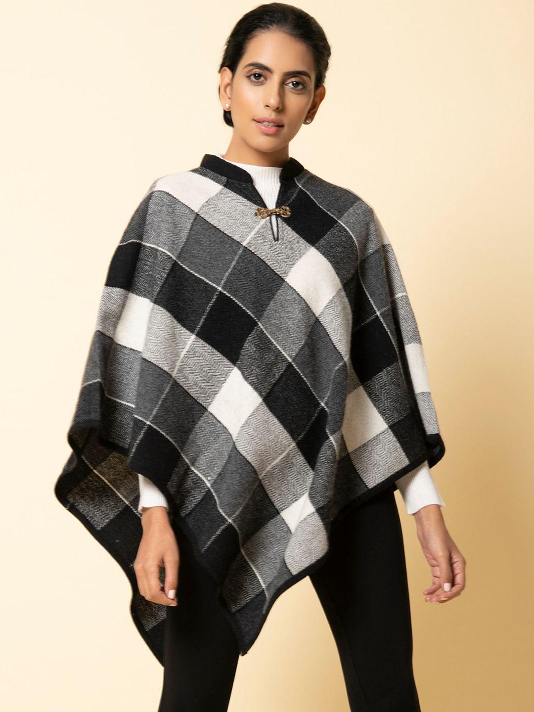khaleej-women-wool-checked-longline-poncho