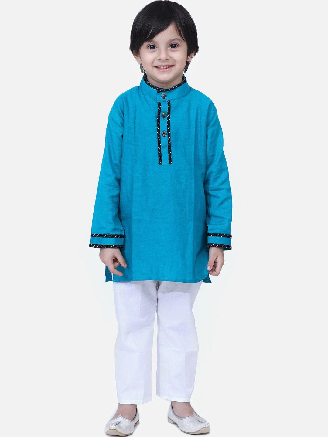 bownbee-boys-ethnic-motifs-pure-cotton-kurta-with-pyjamas