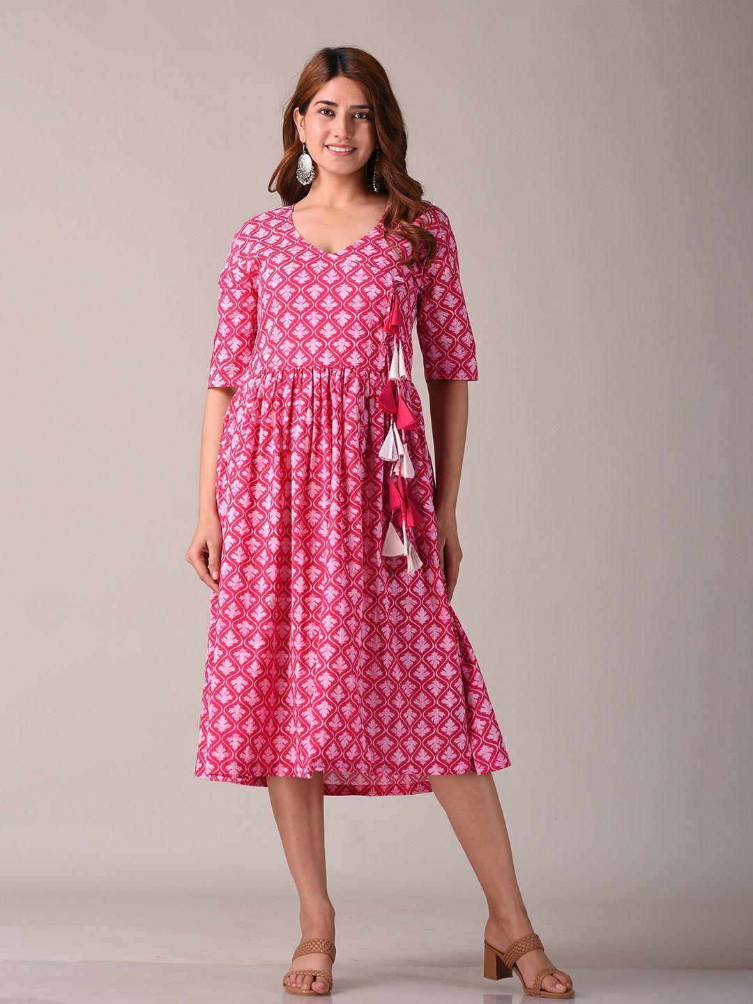 kannahi-ethnic-motif-printed-cotton-midi-dress