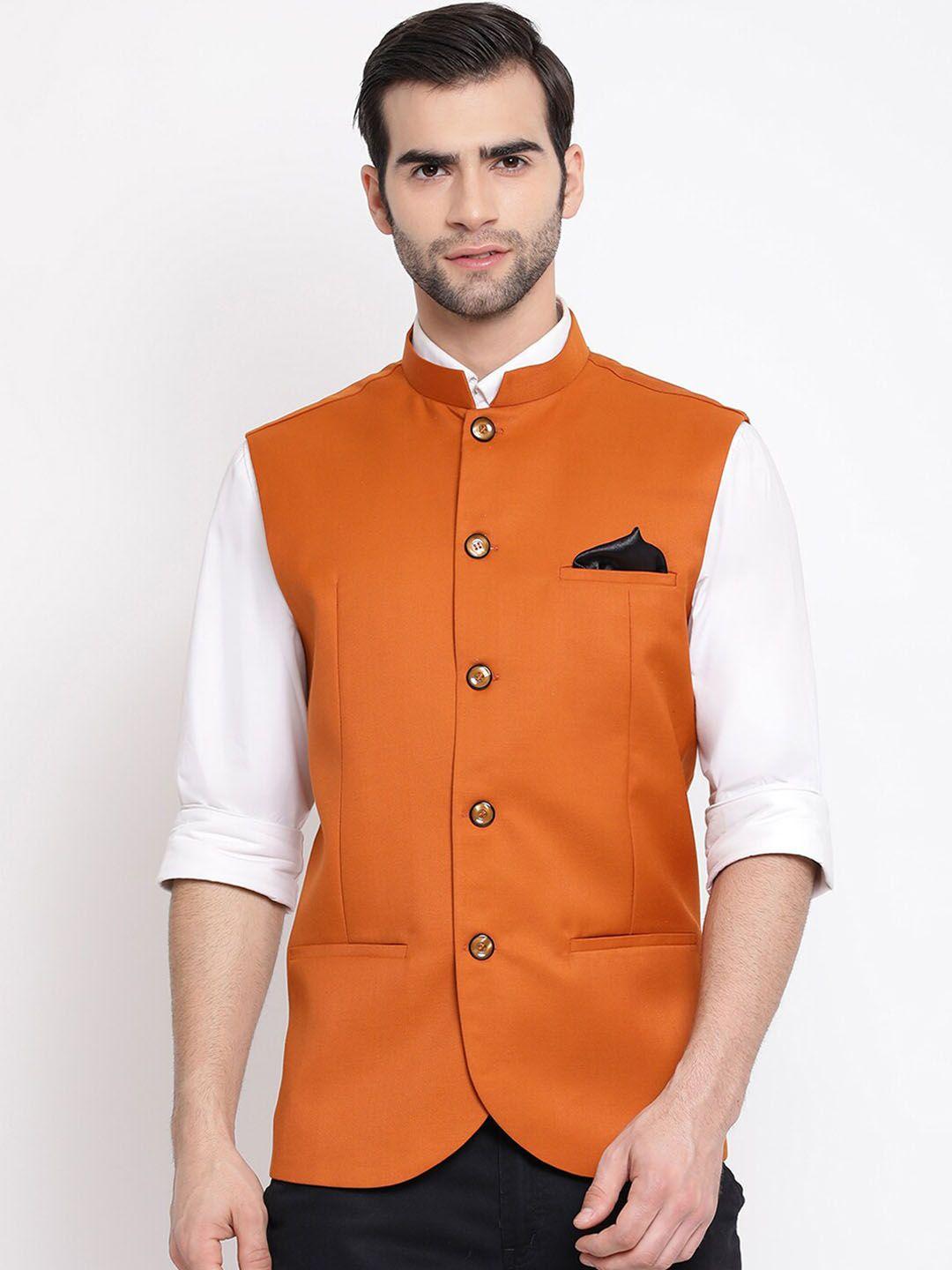 vastramay-men-curved-hem-woven-nehru-jacket