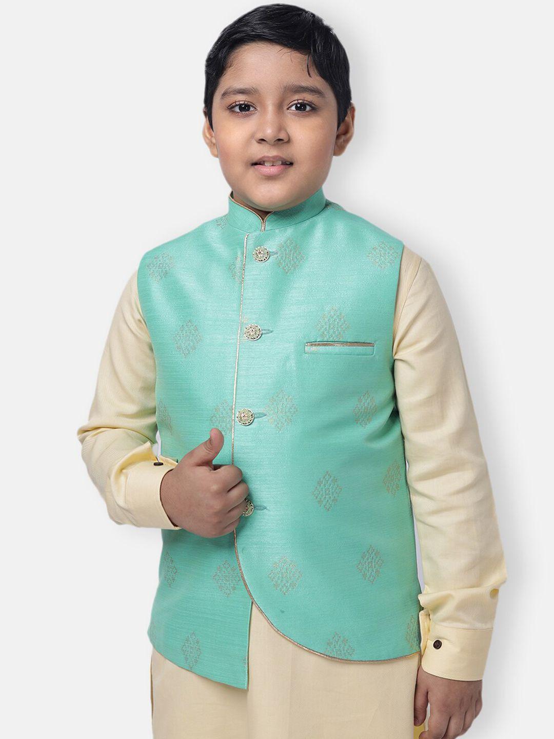 namaskar-boys-printed-pure-silk-woven-nehru-jacket