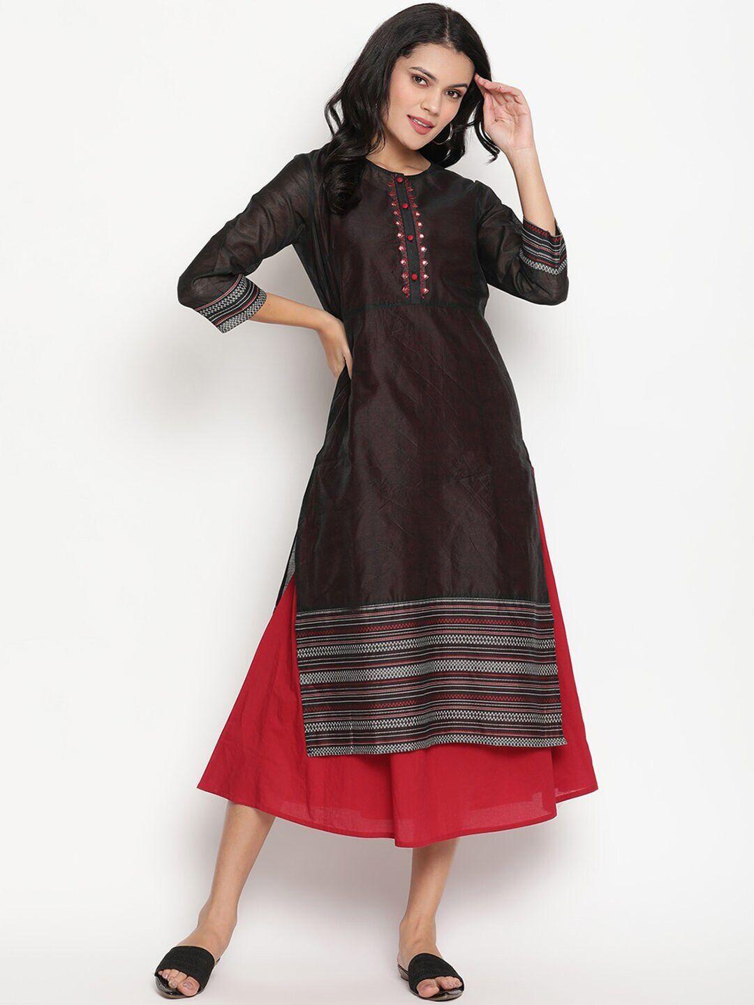 be-indi-women-embroidered-cotton-a-line-layered-ethnic-dress
