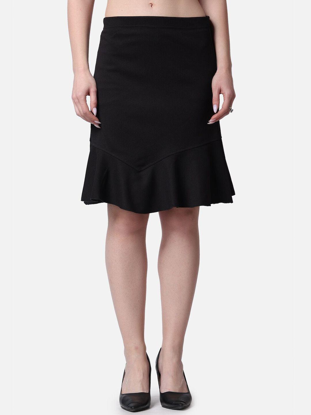 popwings-twill-frill-knee-length-pencil-skirt