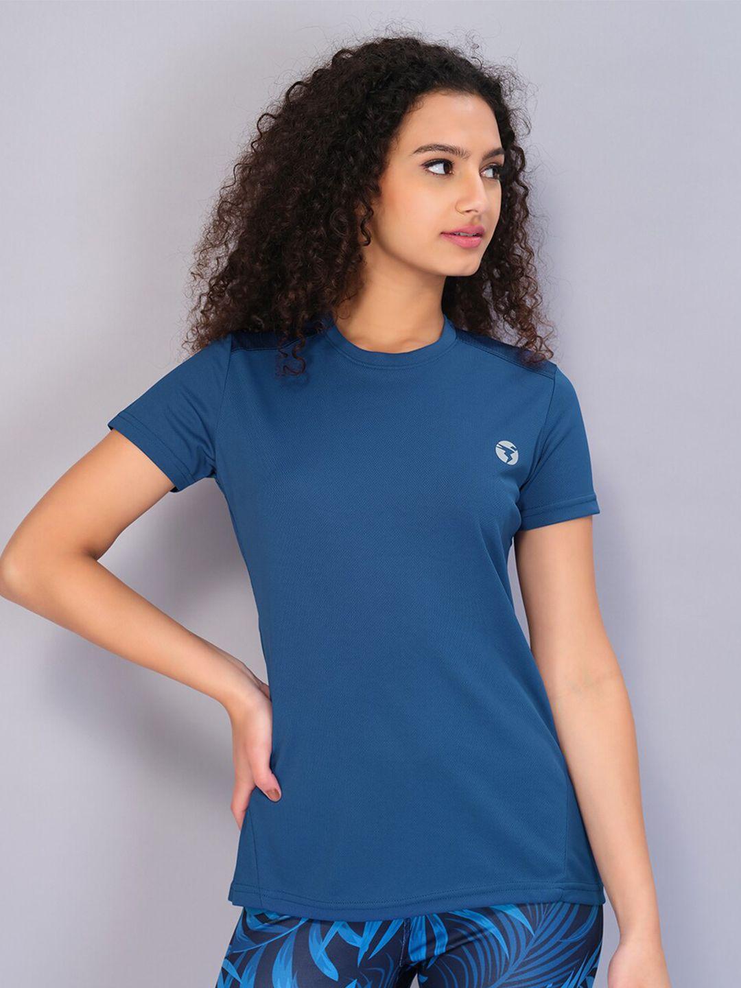 technosport-women-teal-antimicrobial-applique-t-shirt