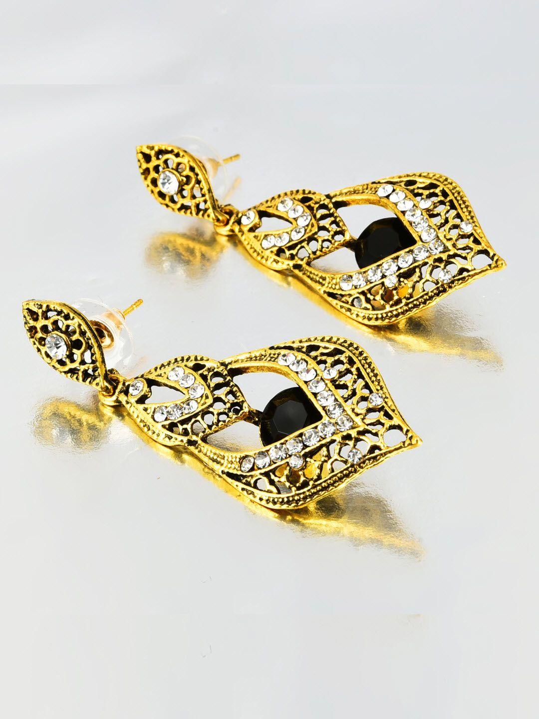 crunchy-fashion-gold-toned-classic-drop-earrings