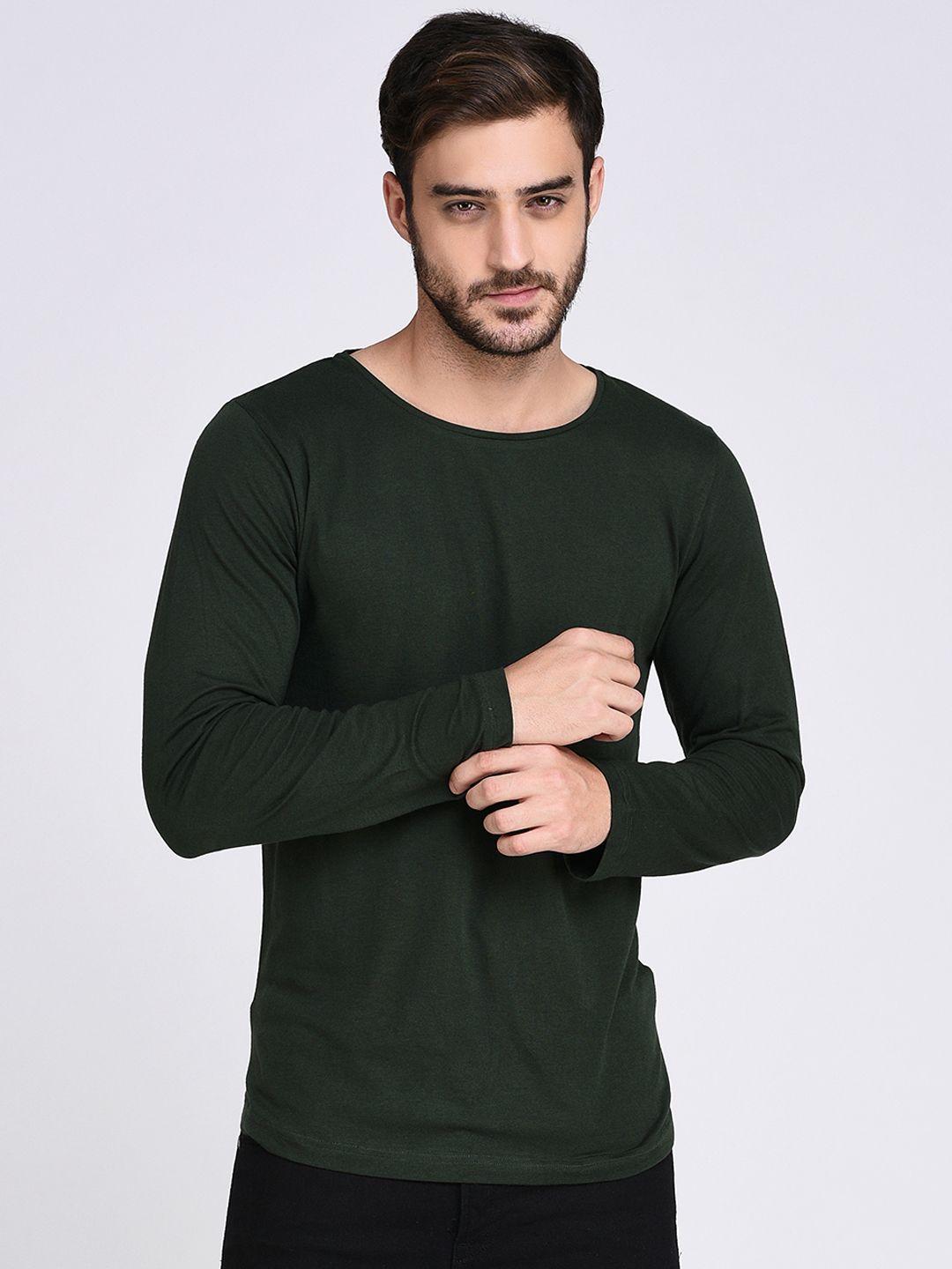 rigo-men-green-solid-round-neck-t-shirt