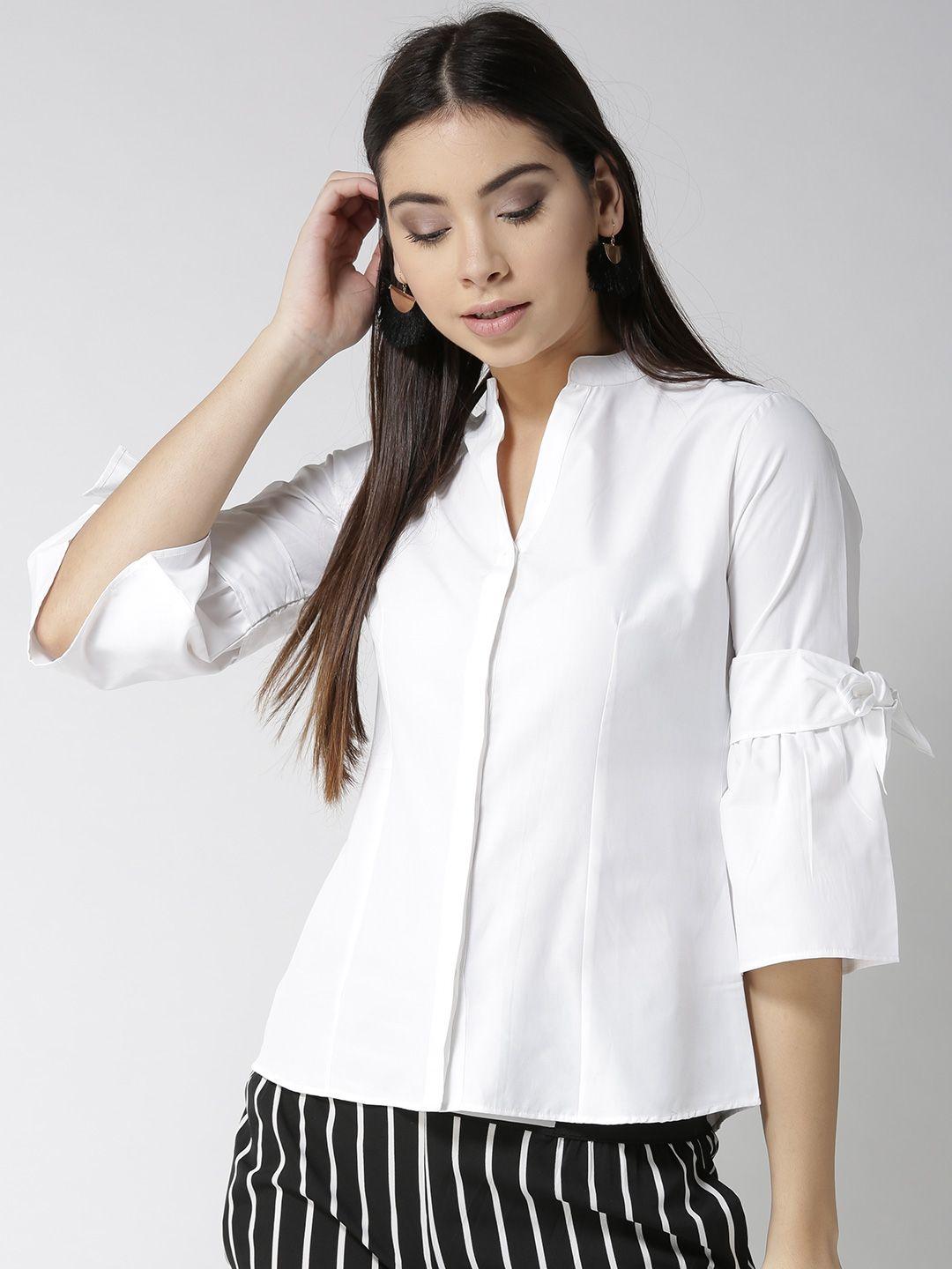 style-quotient-women-white-tailored-fit-solid-casual-shirt