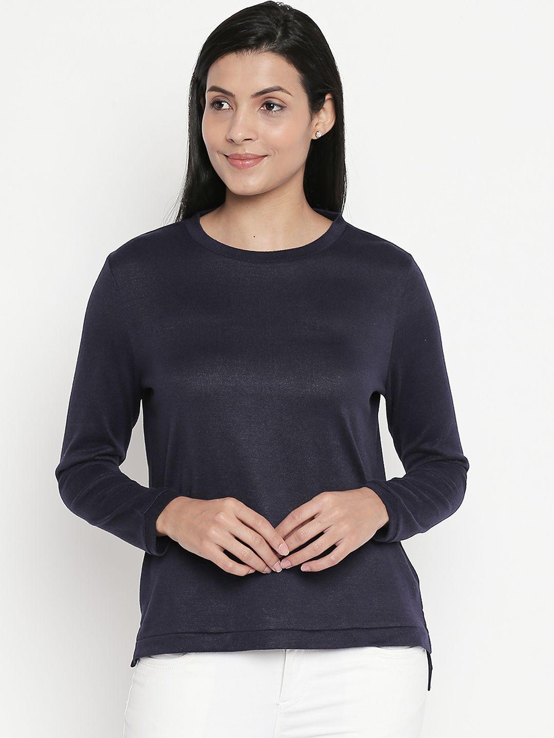 honey-by-pantaloons-women-navy-blue-solid-round-neck-t-shirt
