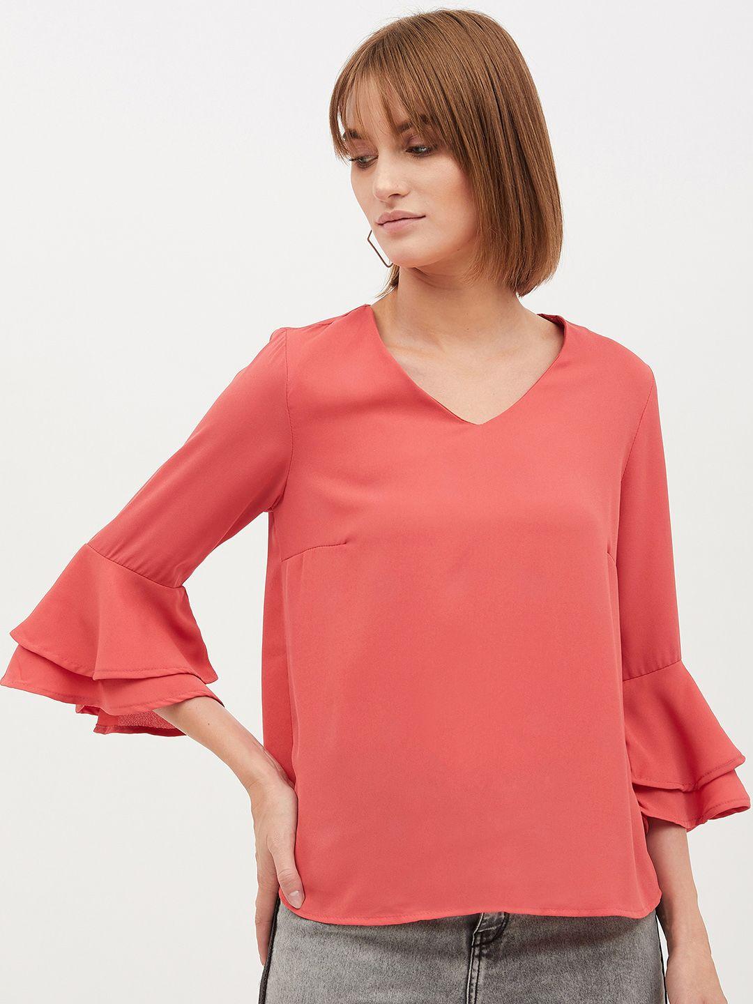 harpa-women-peach-coloured-solid-top