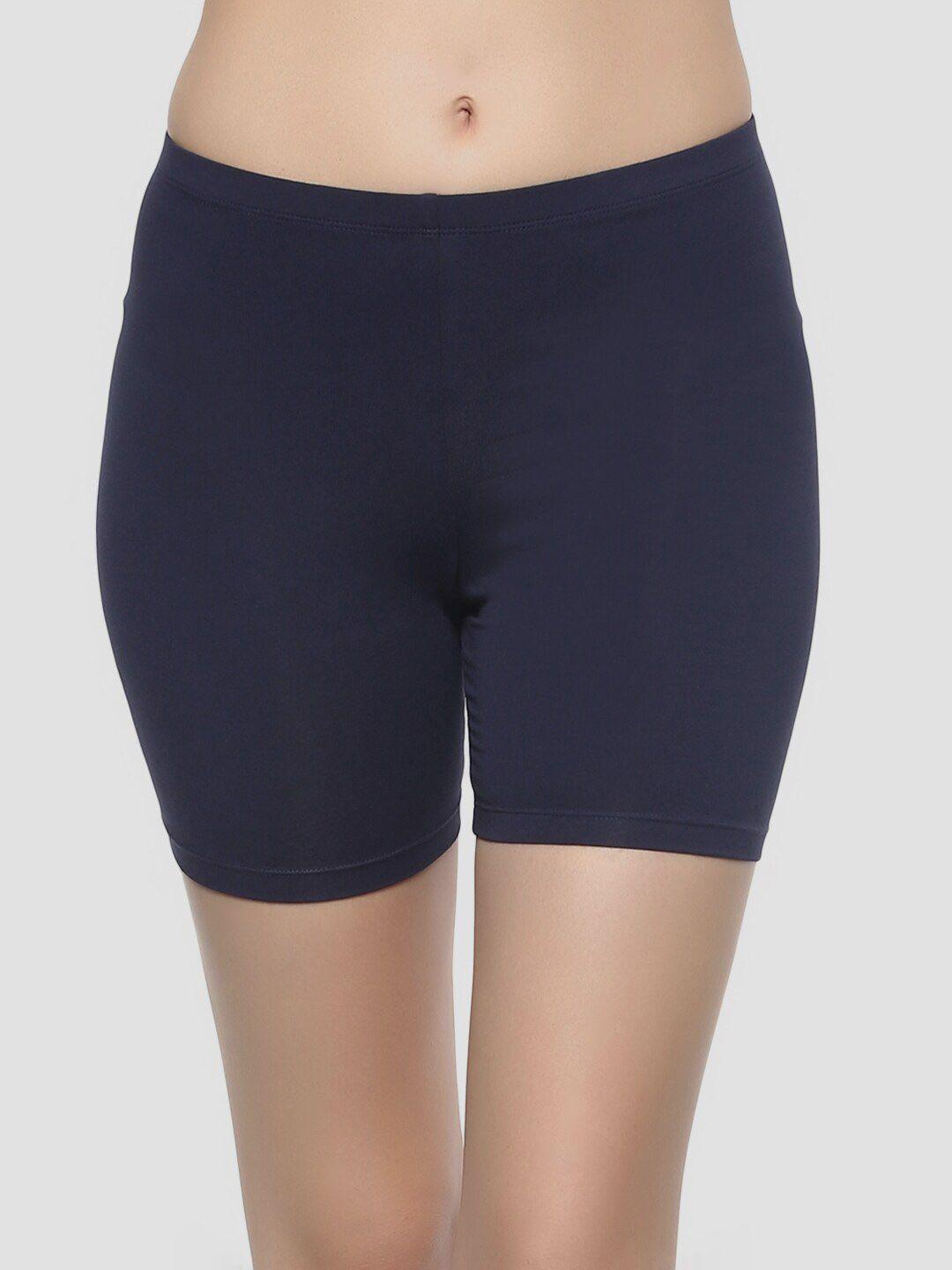 soie-women-navy-blue-solid-cycling-shorts-cs-1
