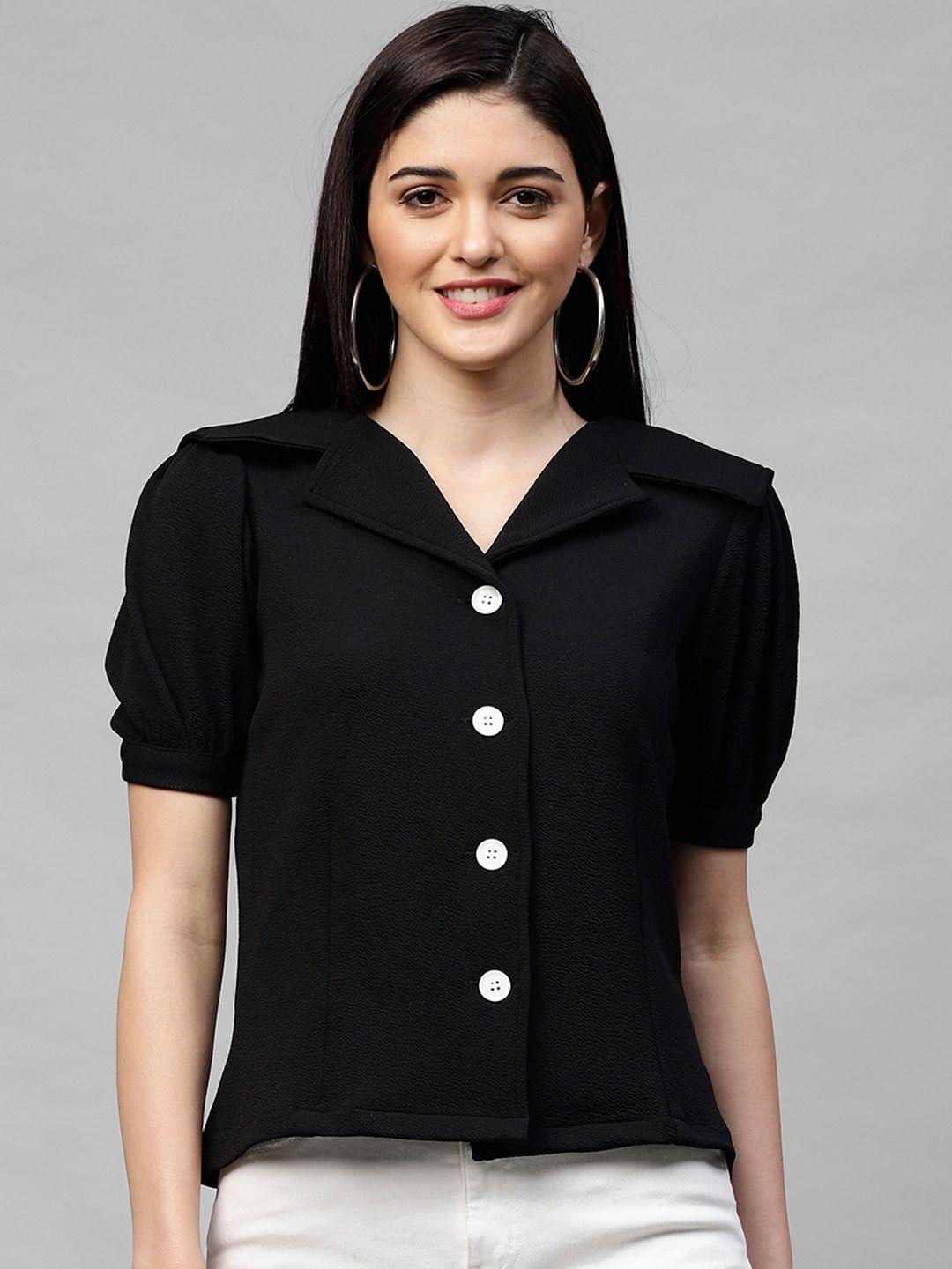 athena-women-black-solid-shirt-style-top