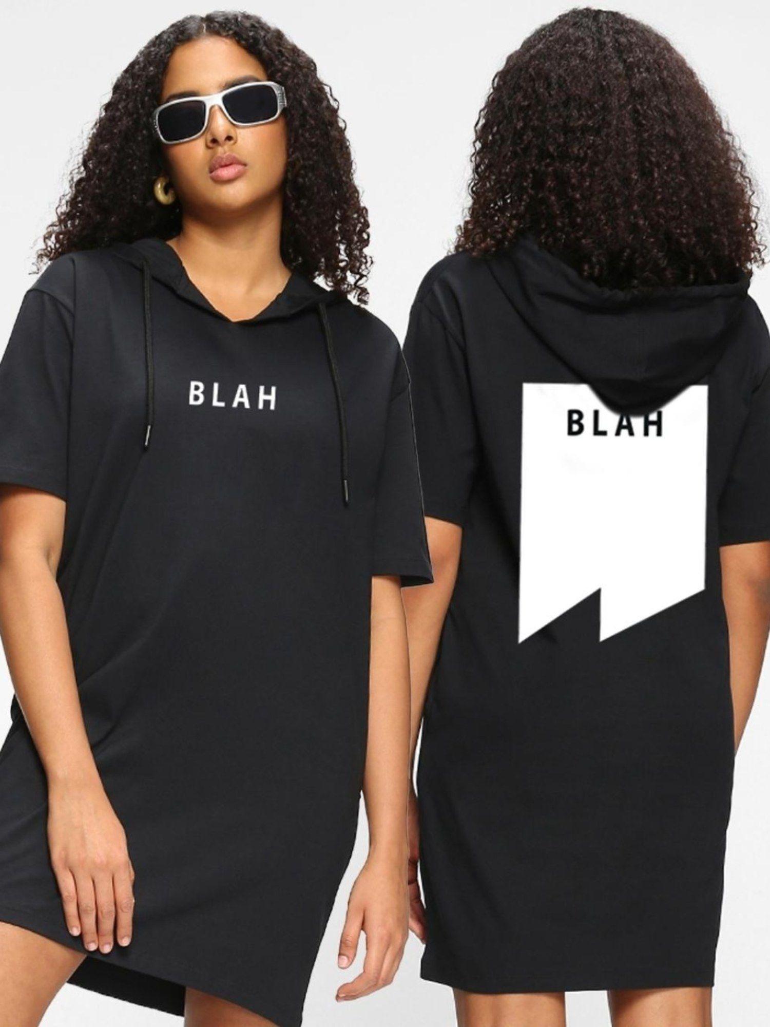 womens-black-graphic-boxy-dresses