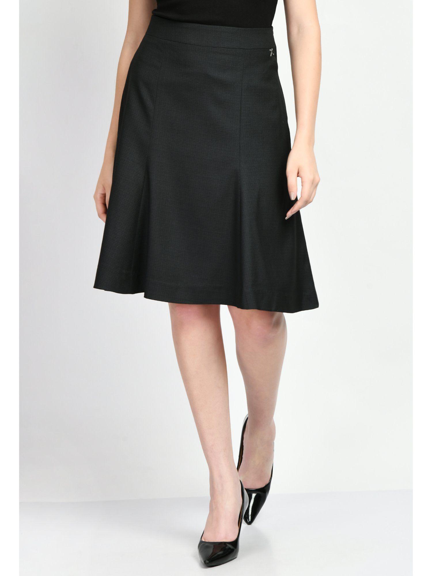 decisiveness-self-checked-a-line-skirt---black
