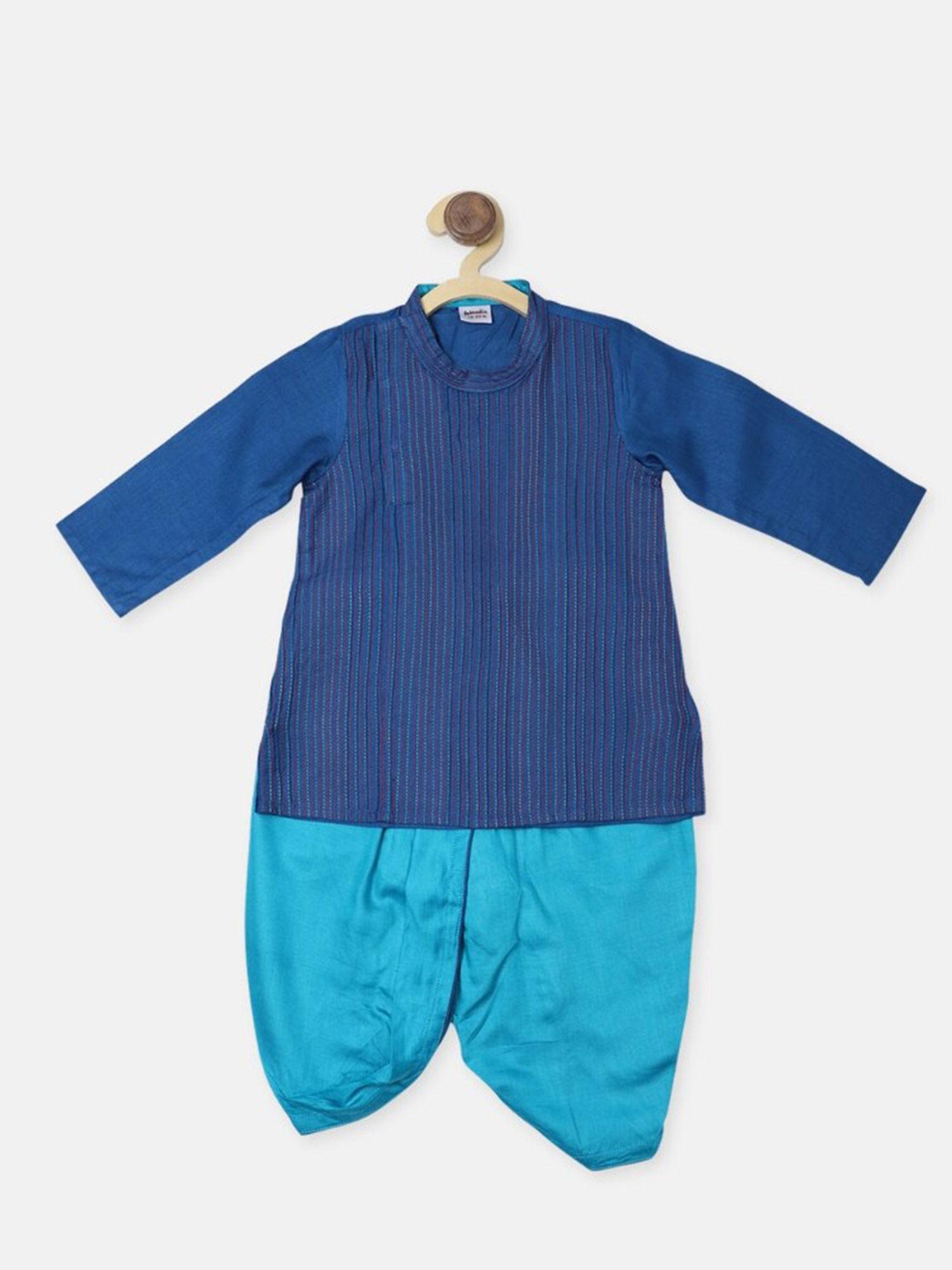 boys-blue-embroidered-dhoti-set