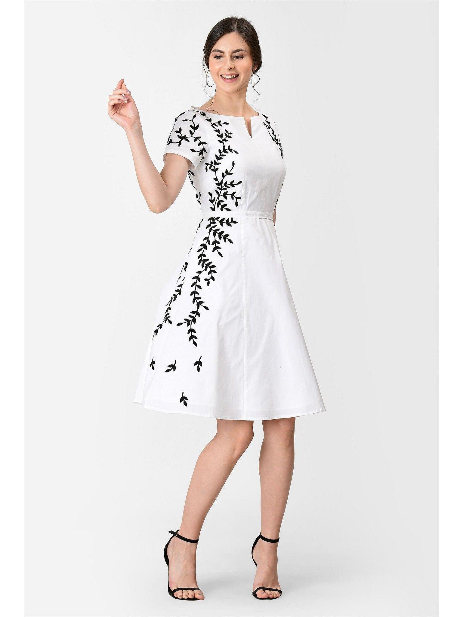 leafy-vine-embroidery-poplin-dress