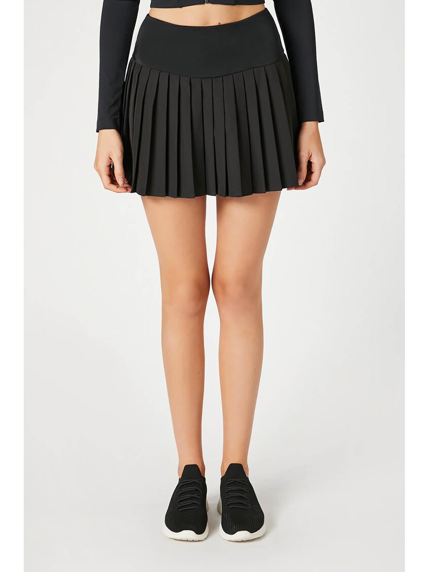 solid-black-mini-skirt