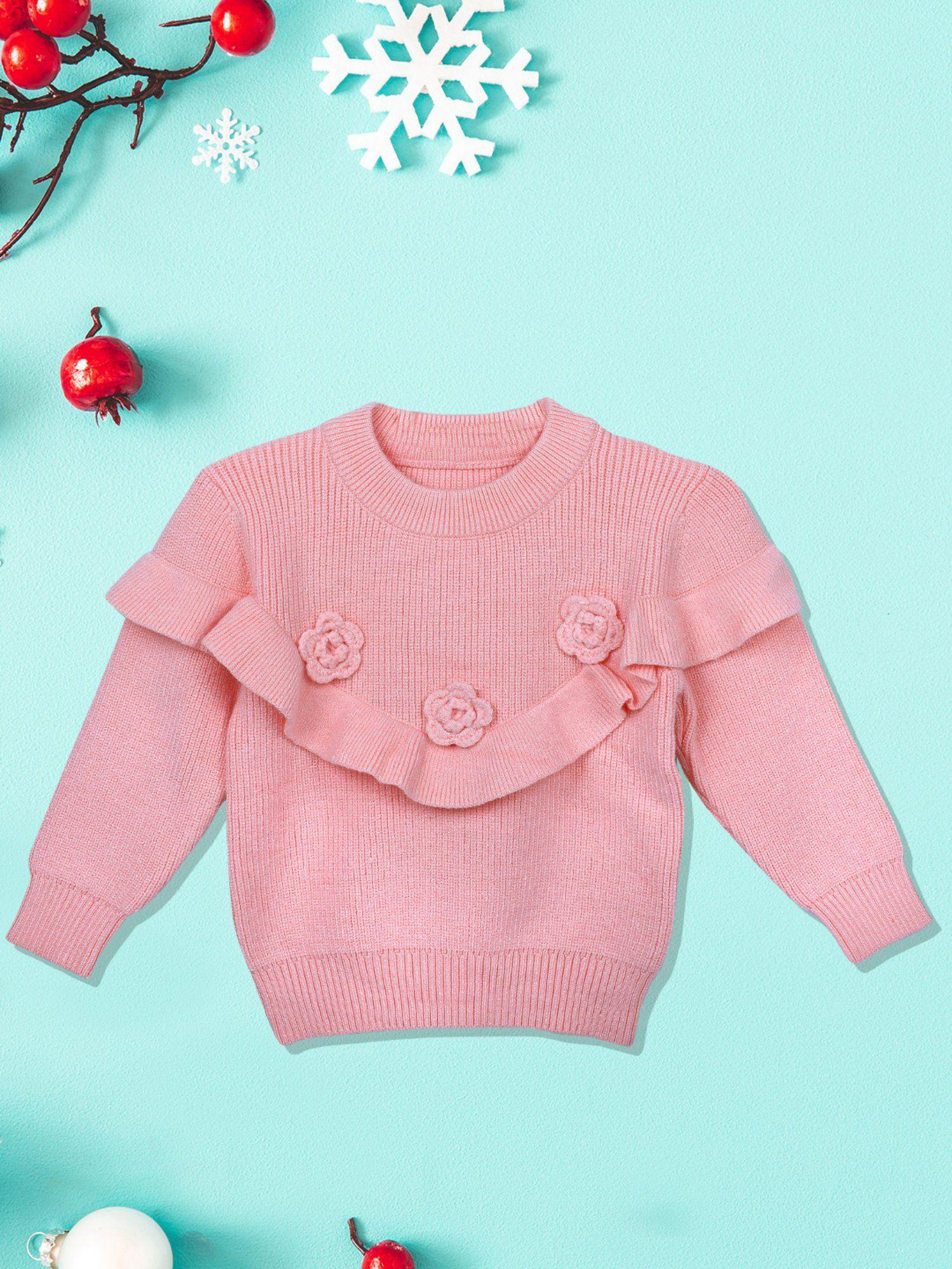 flowers-and-frills-premium-full-sleeves-knitted-sweater-peach