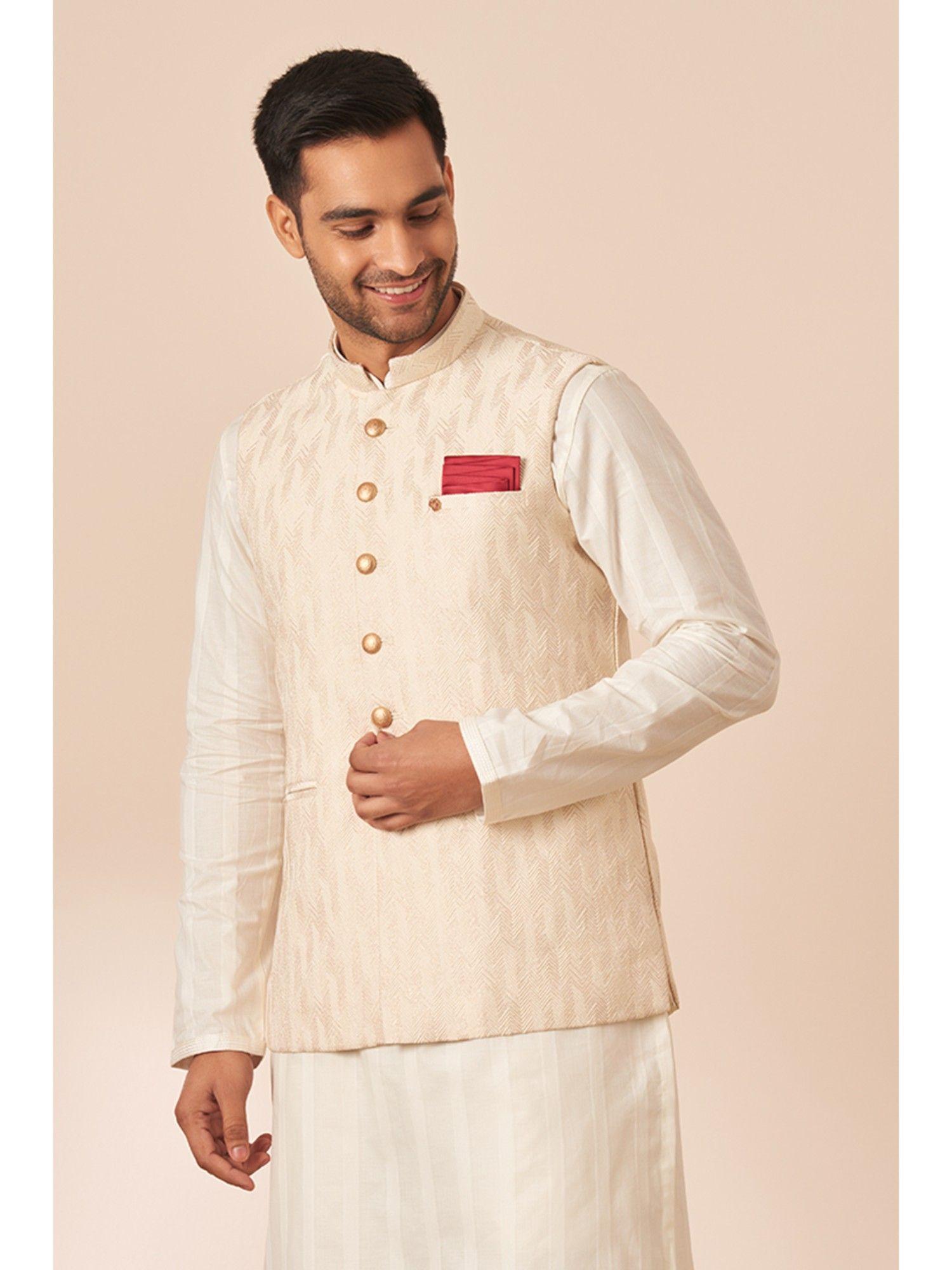 cream-art-silk-all-over-self-design-nehru-jacket