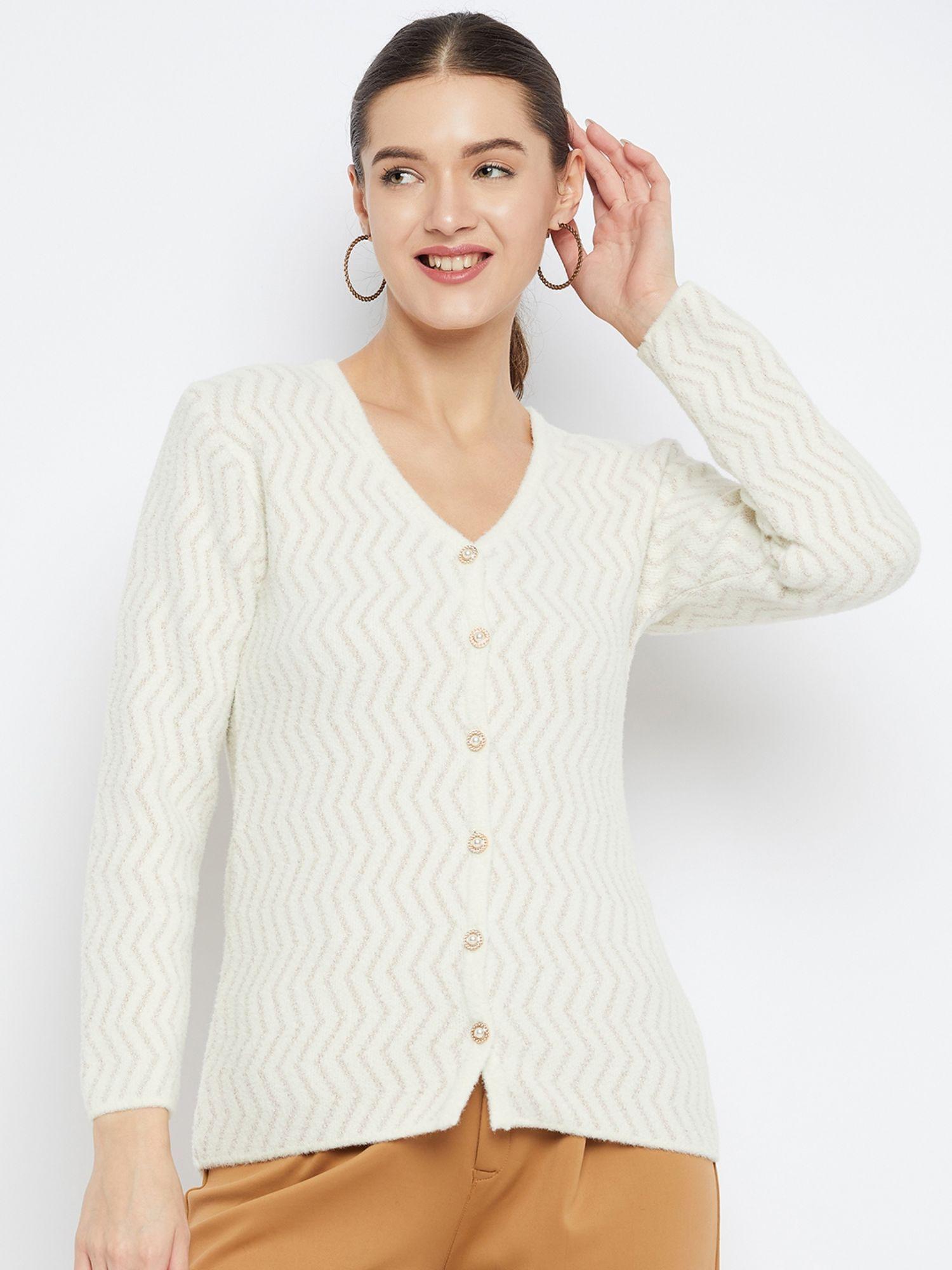 women-winterwear-self-design-cream-woollen-cardigan