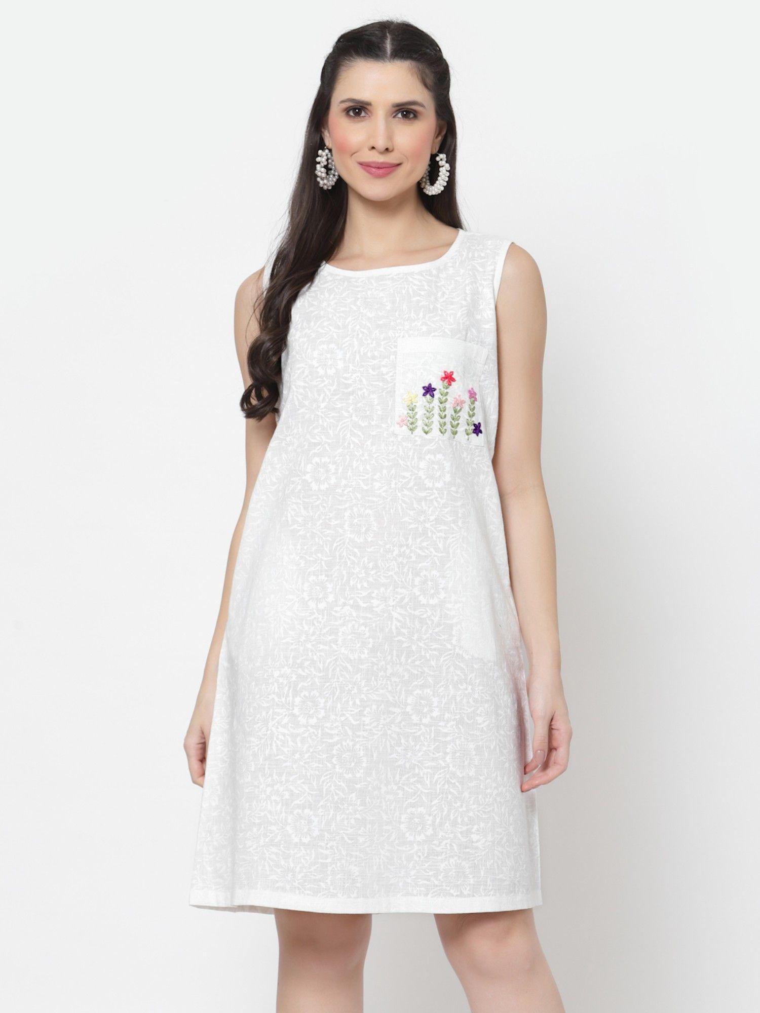 white-hand-block-printed-cotton-dress