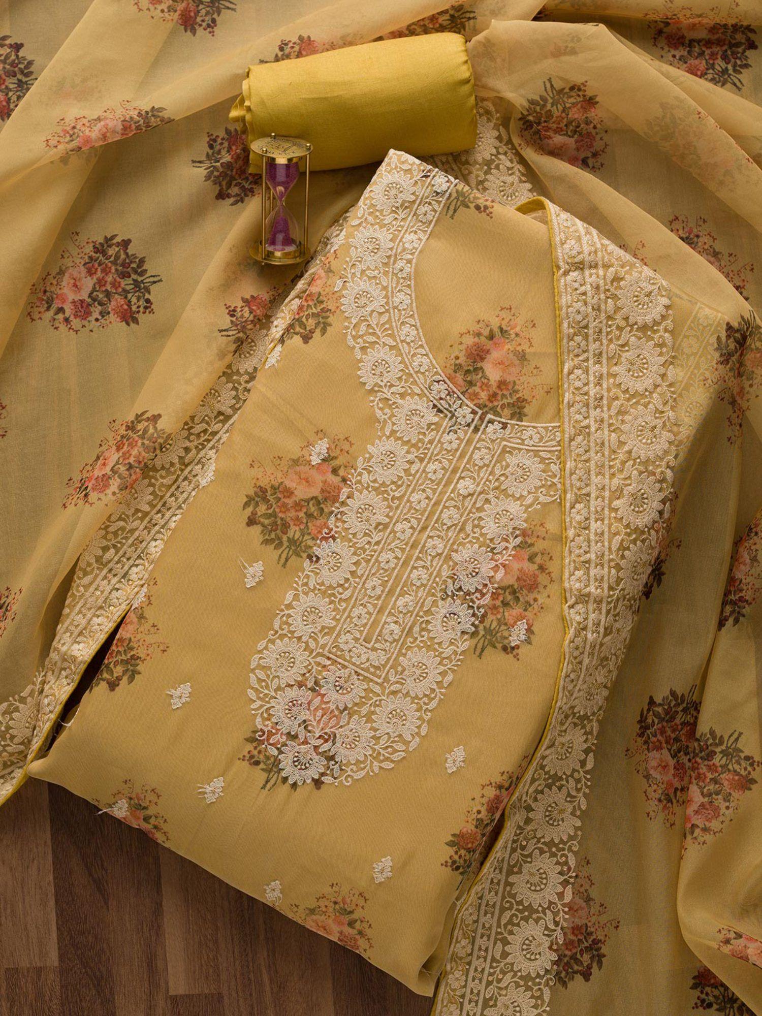 lemon-yellow-floral-print-georgette-unstitched-salwar-suit