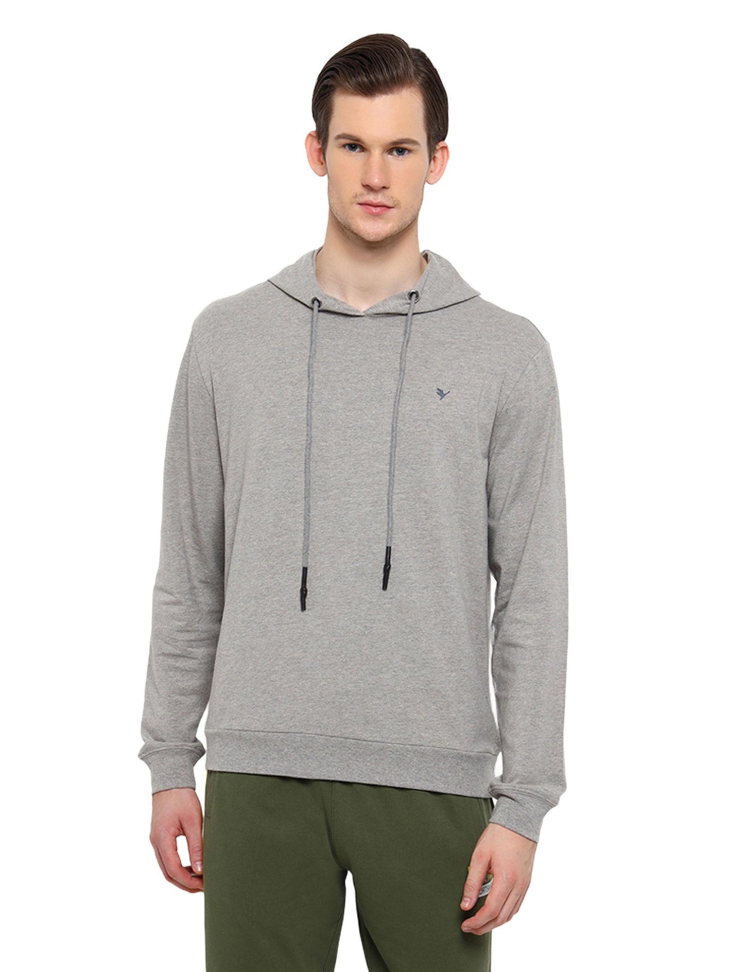 mens-solid-grey-melange-hoodie