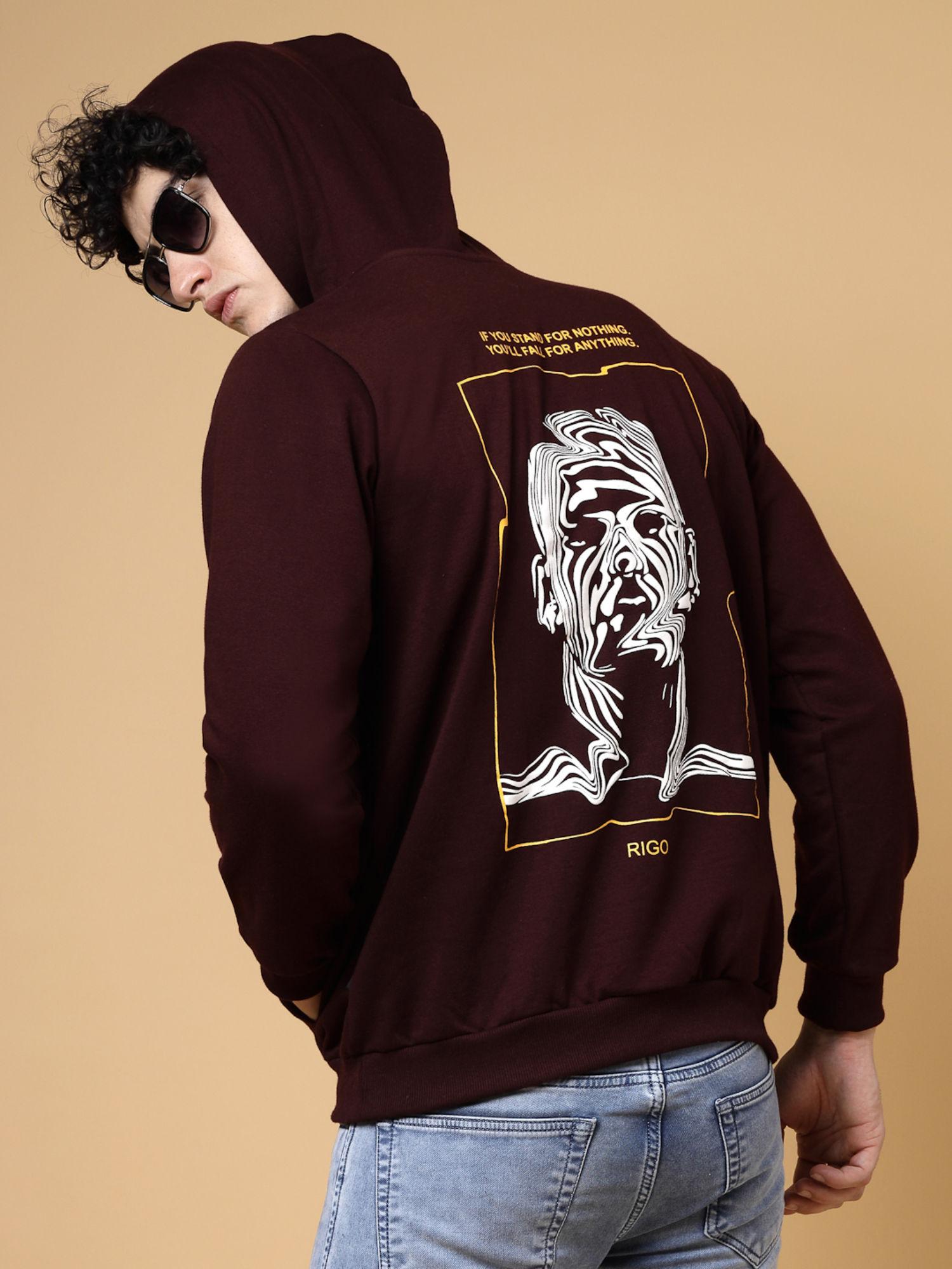 men-maroon-oversized-printed-fleece-hoodie