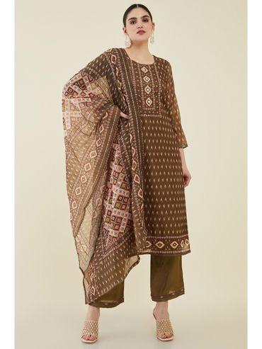 women-brown-chanderi-embroidered-dress-material-(set-of-3)